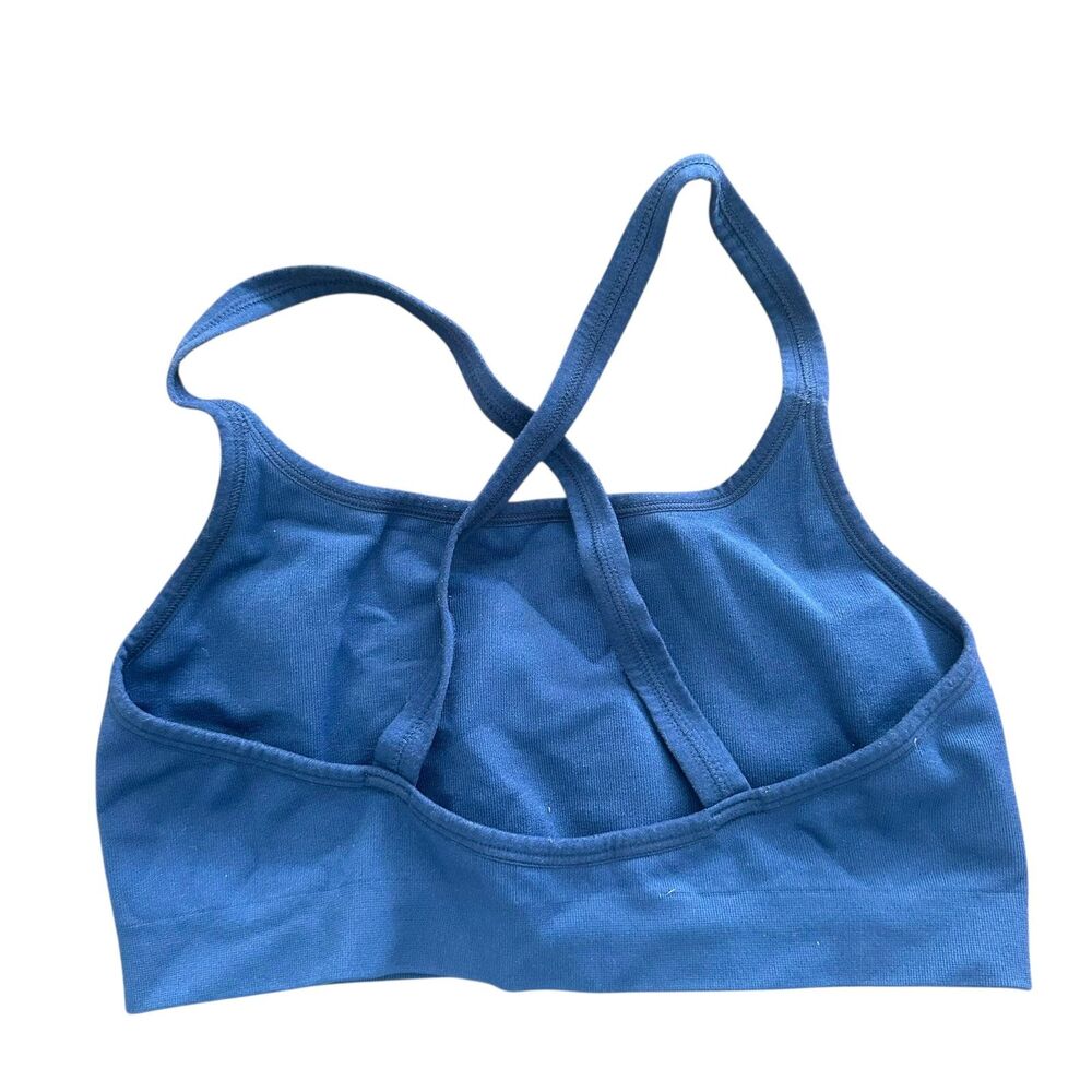 SET ACTIVE Seamless Sports Bra Blue Large - Picture 3 of 3